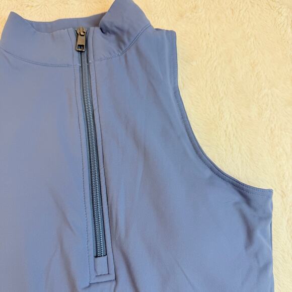 Balance Athletica Workout Top Stretch Spots Bra Yoga M Blue Cropped Zip Up - Picture 3 of 10